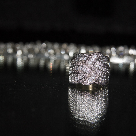 925 18kt gold dipped gorgeous chanel pave style - Picture 2 of 7